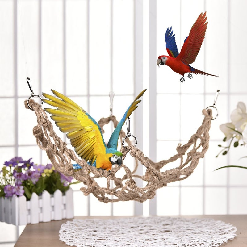Litewoo Bird Rope Perch Swing Climbing Net Toy Parrot Hammock for Cockatiels Conures Budgie Parakeet Cockatoo Rat Gerbil Chinchilla L - Image 5